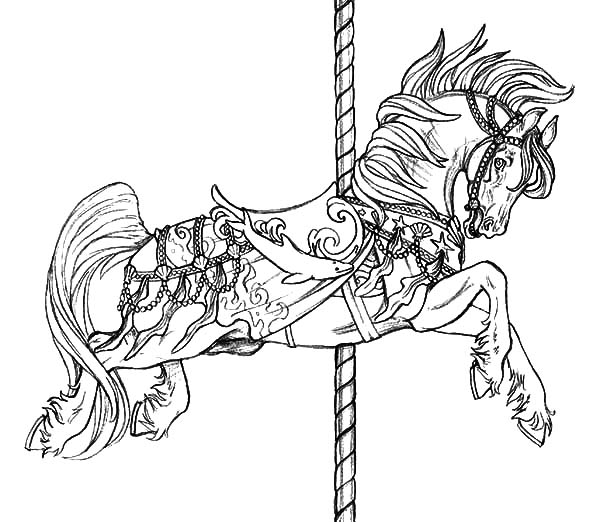 600x522 Flying Carousel Horse Coloring Pages Best Place To Color