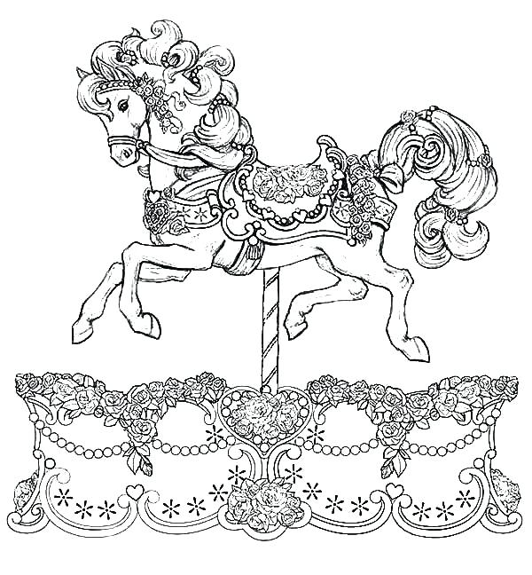 600x648 Beautiful Carousel Horse Coloring Pages To Print Free Carousel