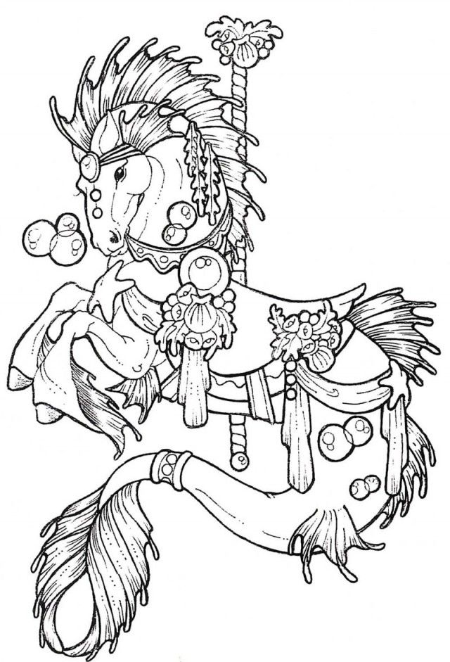 640x941 Horse Carousel Colouring Pages 234596 Carousel Horse Coloring Page