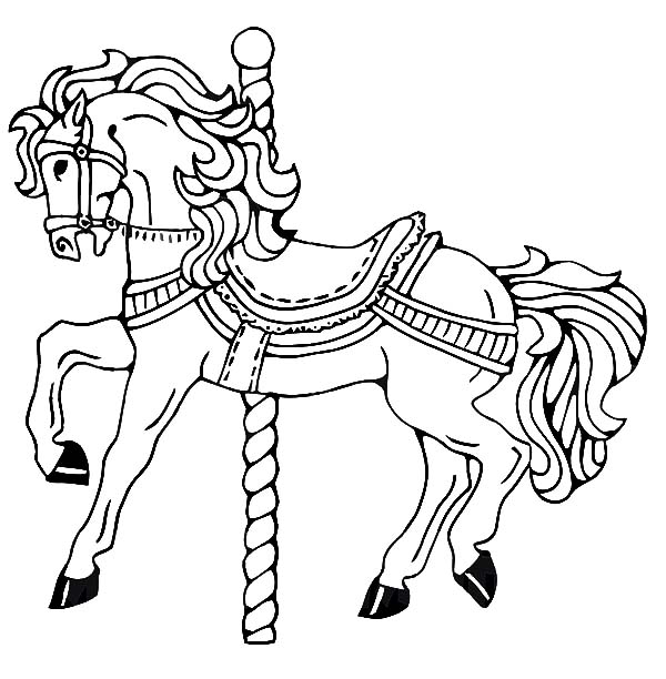 600x612 Spectacular Inspiration Carousel Horse Coloring Pages Adult
