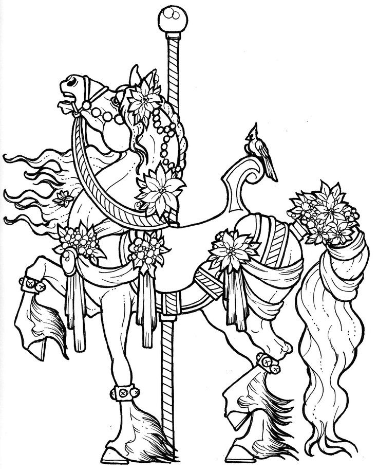 736x916 Carousel Horse Coloring Pages And Printables