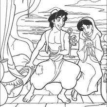 Jasmine, Aladdin And Magic Carpet Coloring Pages 220x220 Jasmine, Aladdin And Magic Carpet Coloring Pages