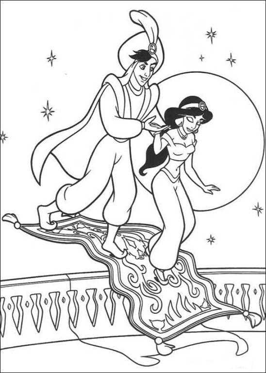The Carpet Turn Into Stair Coloring Page Aladdin Pages 548x768 The Carpet Turn Into Stair Coloring Page Aladdin Pages