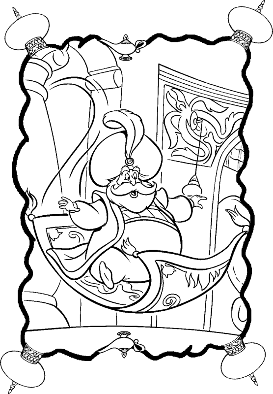 The Sultan Flew Using The Magic Carpet Coloring Pages 556x800 The Sultan Flew Using The Magic Carpet Coloring Pages
