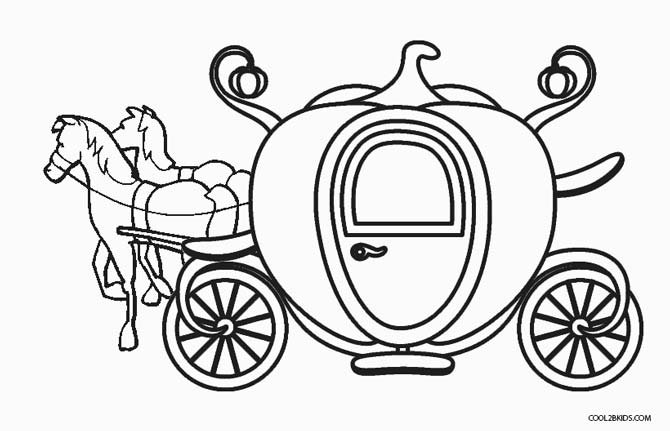 Cinderella Carriage Coloring Page 670x431 Cinderella Carriage Coloring Page