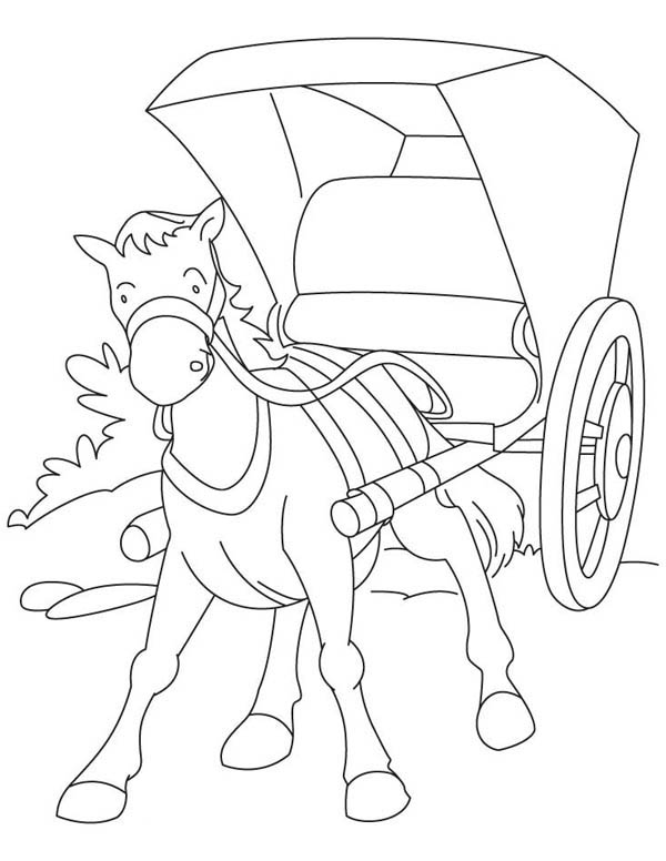 Horse Carriage In Middle Ages Coloring Page Color Luna 600x776 Horse Carriage In Middle Ages Coloring Page Color Luna