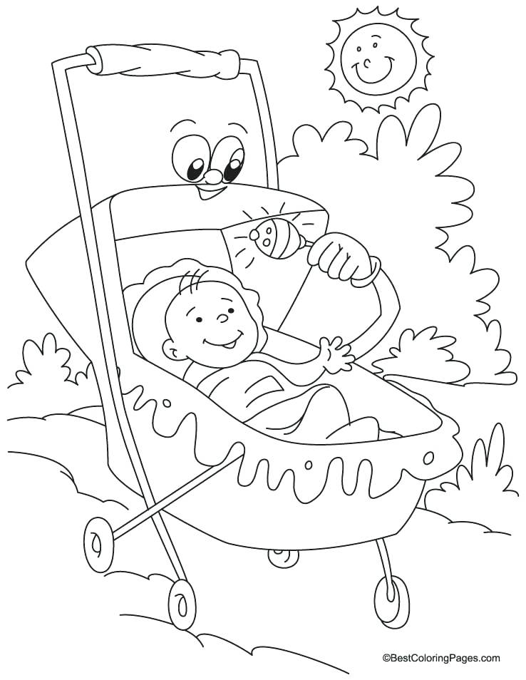 Baby Carriage Coloring Page Pram Coloring Page 4 Baby In Pram 738x954 Baby Carriage Coloring Page Pram Coloring Page 4 Baby In Pram