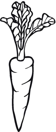 236x550 Carrot With Leaves Vegetables Coloring Pages For Kids, Printable