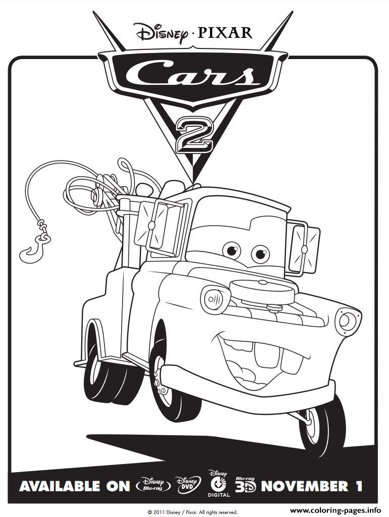 771x1024 Disney Cars 2 Mater Coloring Pages Printable