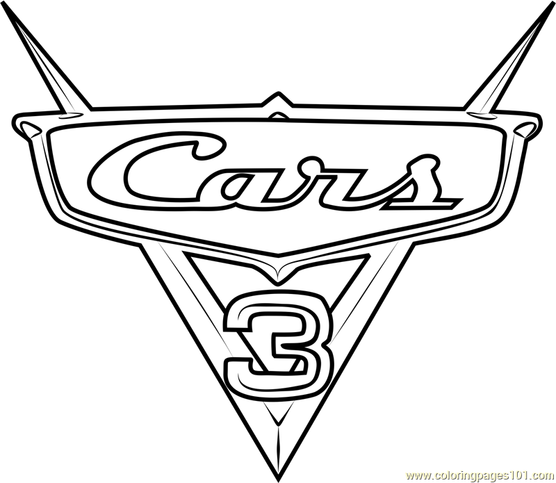 800x695 Cars 3 Logo From Cars 3 Coloring Page