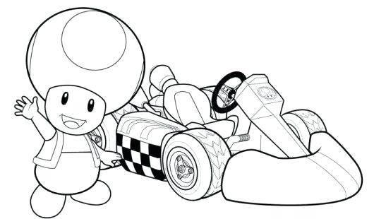 530x310 Mario Cart Coloring Pages Kart Coloring Pages Toad Mario Kart