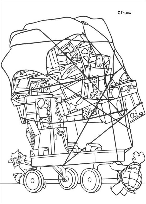 607x850 Rj, Verne And A Food Cart Coloring Pages