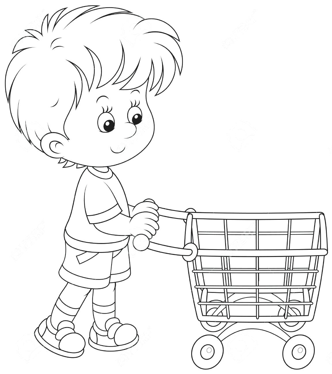 1153x1300 Shopping Cart Coloring Page