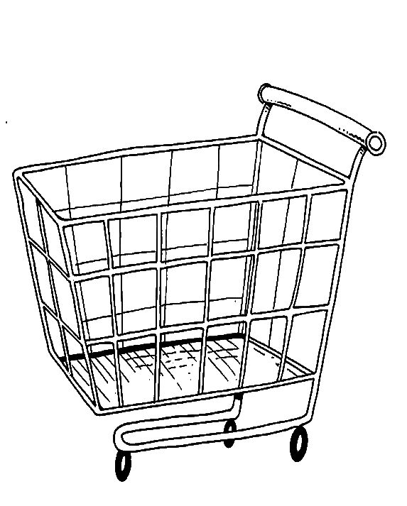 573x713 Cart Coloring Pages At Shopping Cart Coloring Page