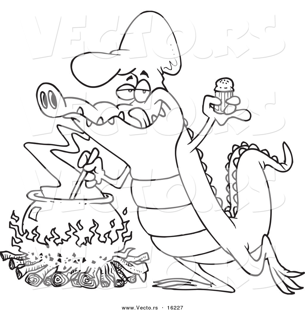 Vector Of A Cartoon Gator Making Soup 1024x1044 Vector Of A Cartoon Gator Making Soup