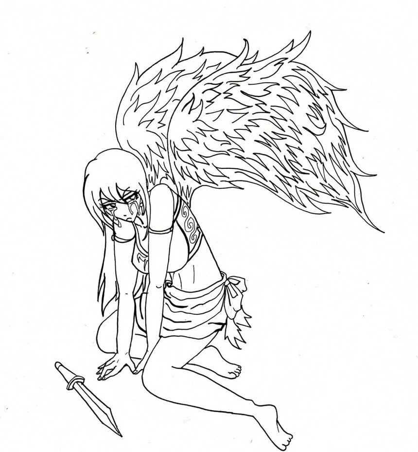 860x929 Anime Angel Girl Coloring Pages Cartoon Download (6)