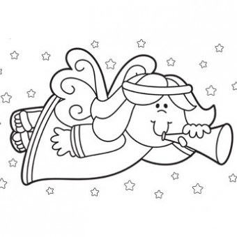 340x340 Cartoon Angel Coloring Pages