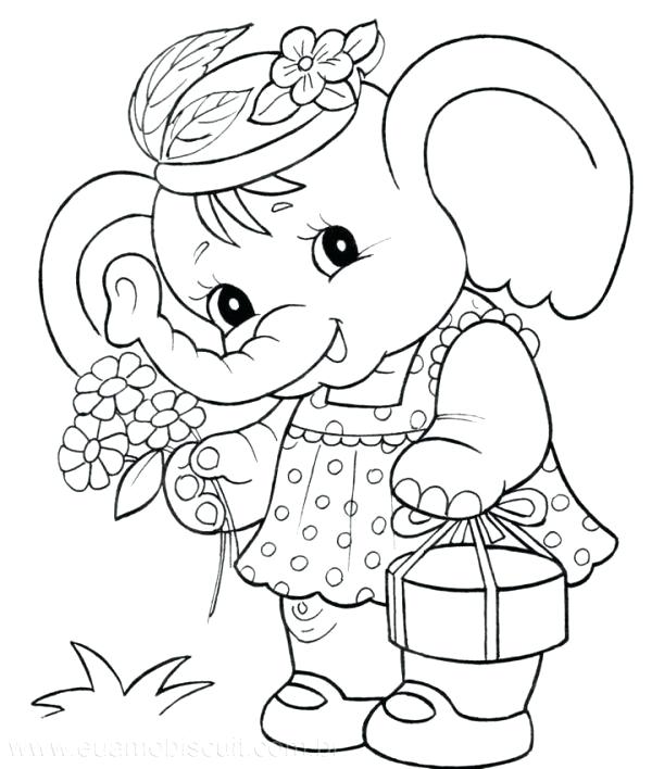 600x708 Cartoon Elephant Coloring Pages Cartoon Elephant Coloring Pages