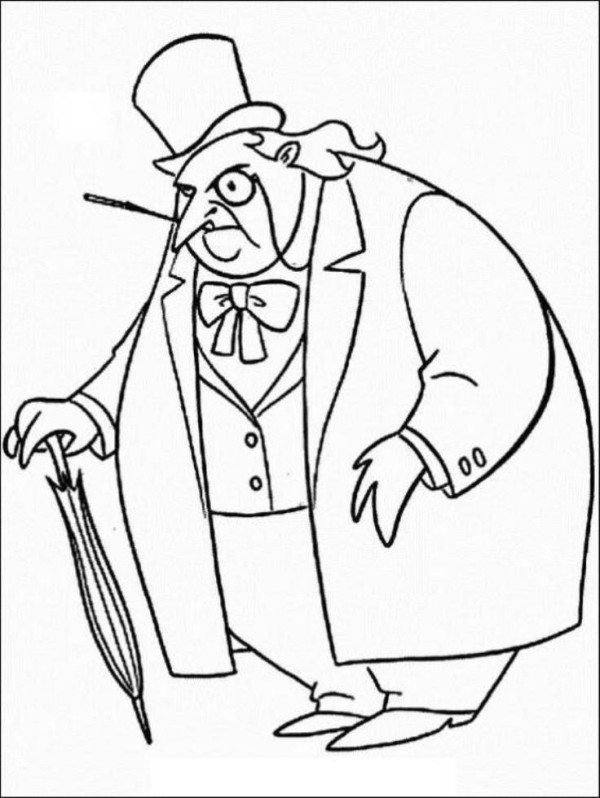600x798 Penguin Batman Enemy Coloring Page