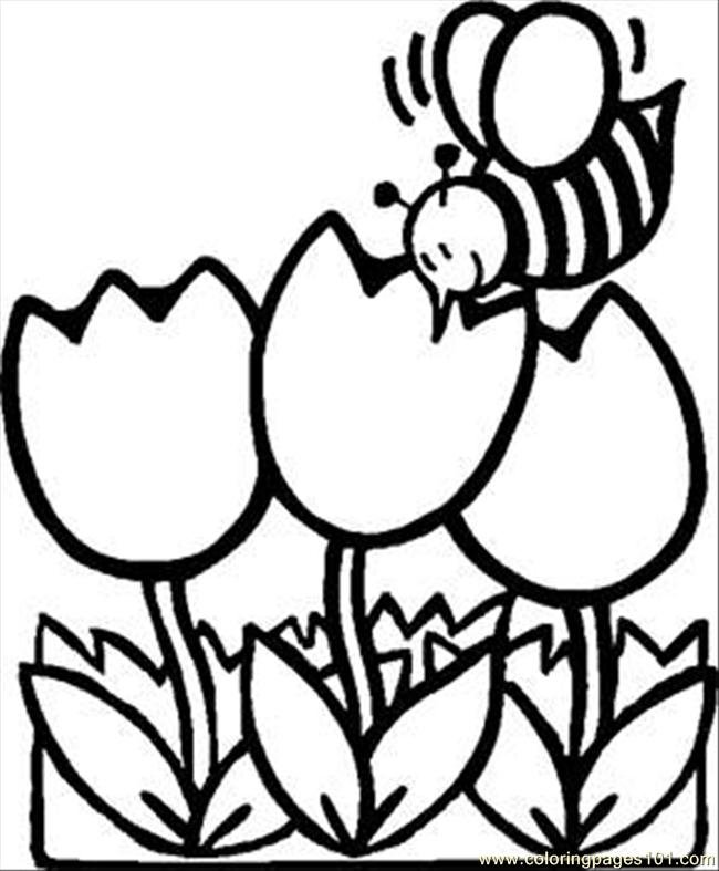 650x787 Busy Bee Tulips Rdax 65 Coloring Page