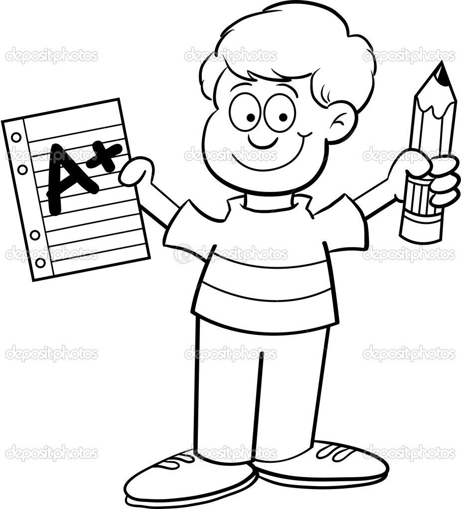 Cartoon Illustration Of A Boy Holding A Paper And A Pencil 925x1023 Cartoon Illustration Of A Boy Holding A Paper And A Pencil