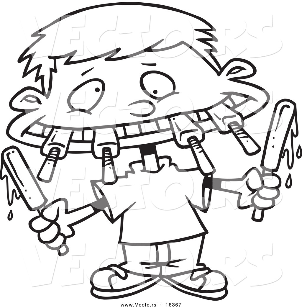 Vector Of A Cartoon Boy Eating A Variety Of Popsicles 1024x1044 Vector Of A Cartoon Boy Eating A Variety Of Popsicles