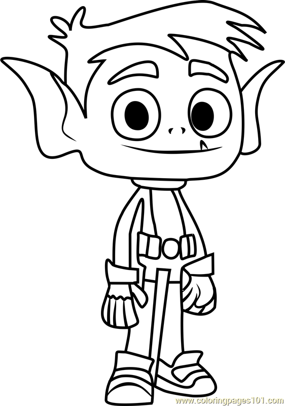 Beast Boy Coloring Page 562x800 Beast Boy Coloring Page