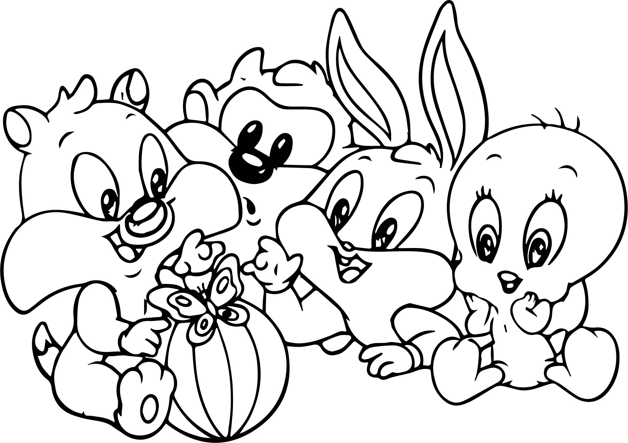 2032x1434 Cartoon Bunny 1 Coloring Page Pages
