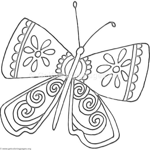 Cartoon Butterfly Coloring Pages 520x520 Cartoon Butterfly Coloring Pages