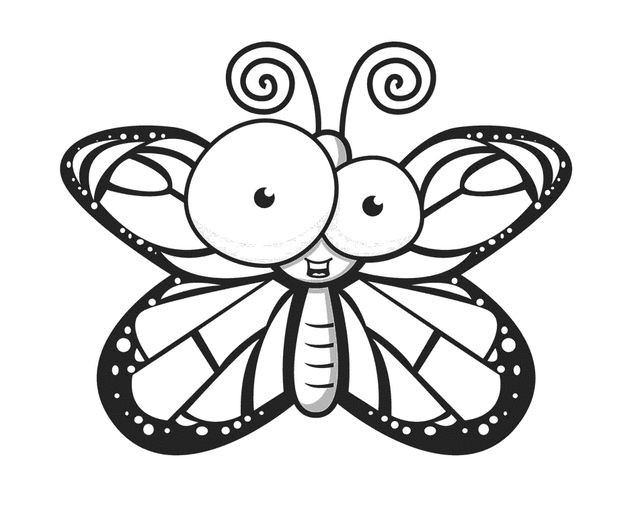 Cartoon Butterflies Coloring Pages 640x513 Cartoon Butterflies Coloring Pages