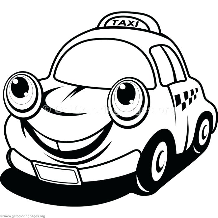 700x700 Cartoon Car Coloring Pages Cute Cartoon Taxi Car Coloring Pages