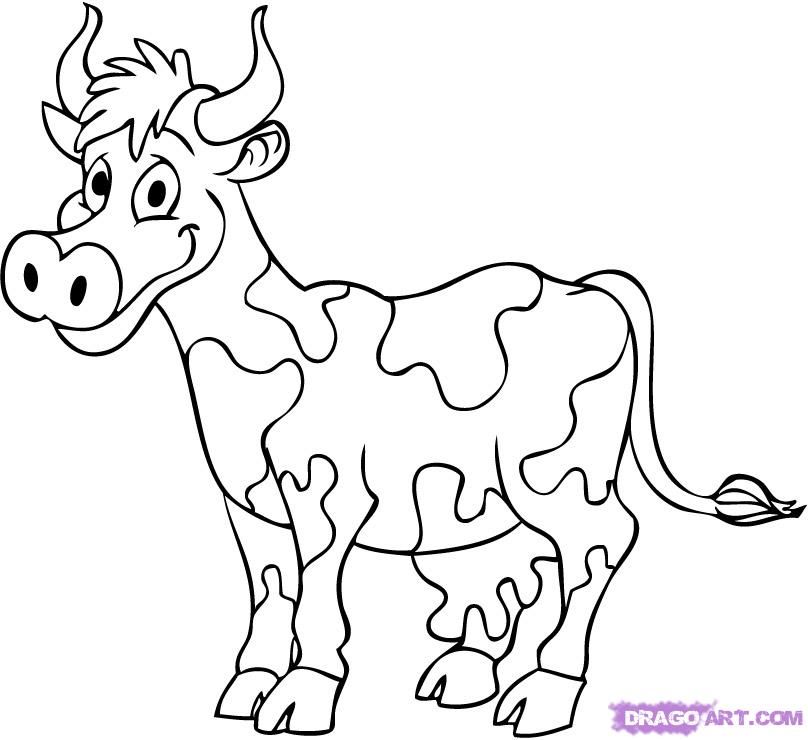 808x740 How To Draw A Cartoon Cow Step 6 Art Projects For Kids