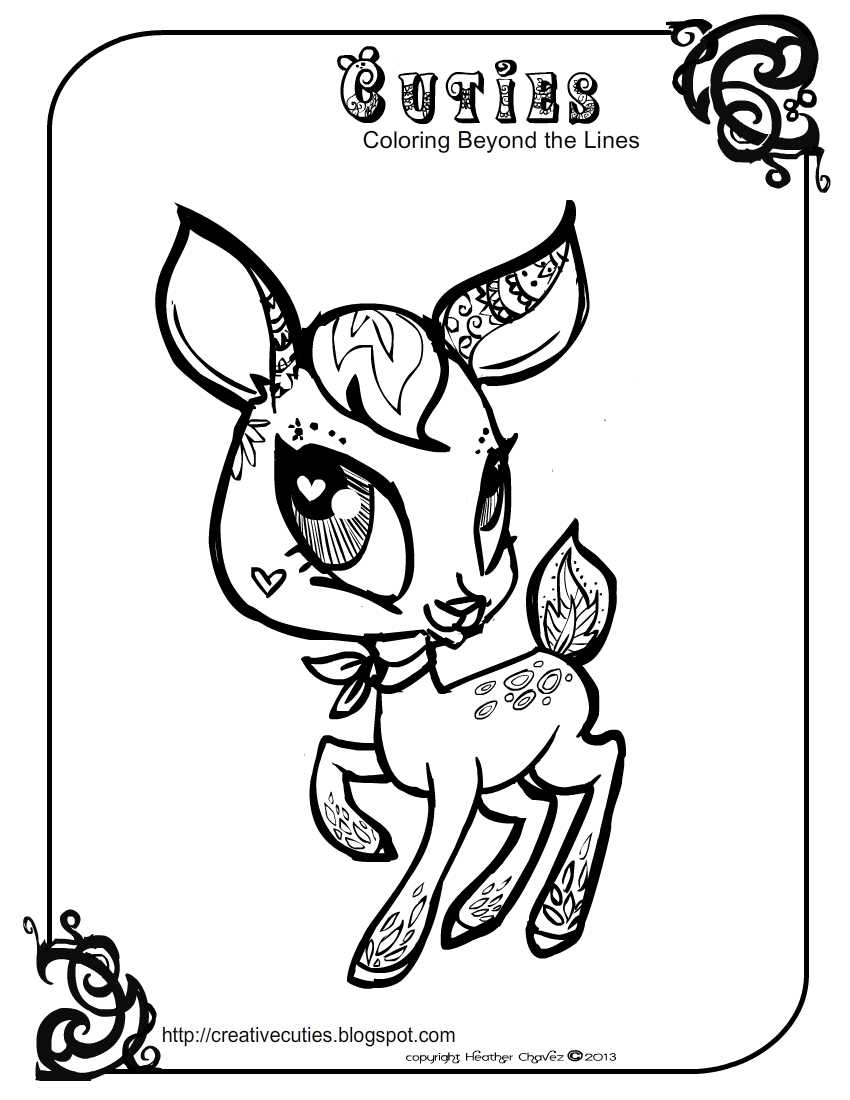 850x1100 Creative Cuties Deer Coloring Page