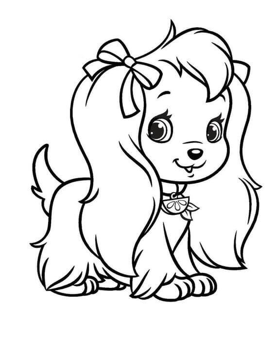 564x730 30 Free Printable Cute Dog Coloring Pages