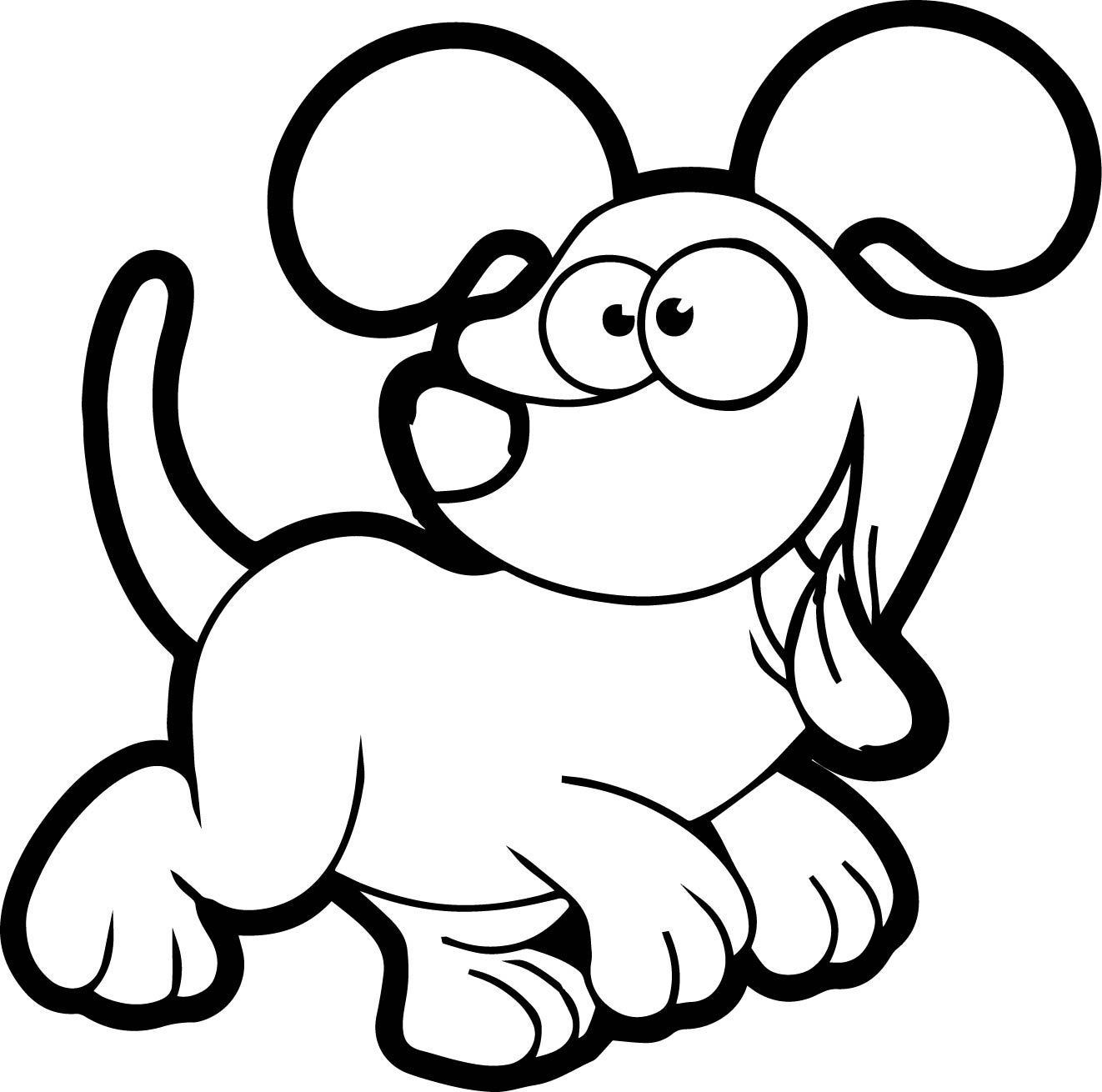 1322x1310 Awesome Chien Cartoon Dog Coloring Page Mcoloring
