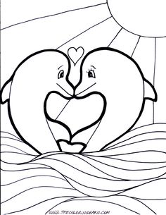 Cartoon Dolphin Coloring Pages