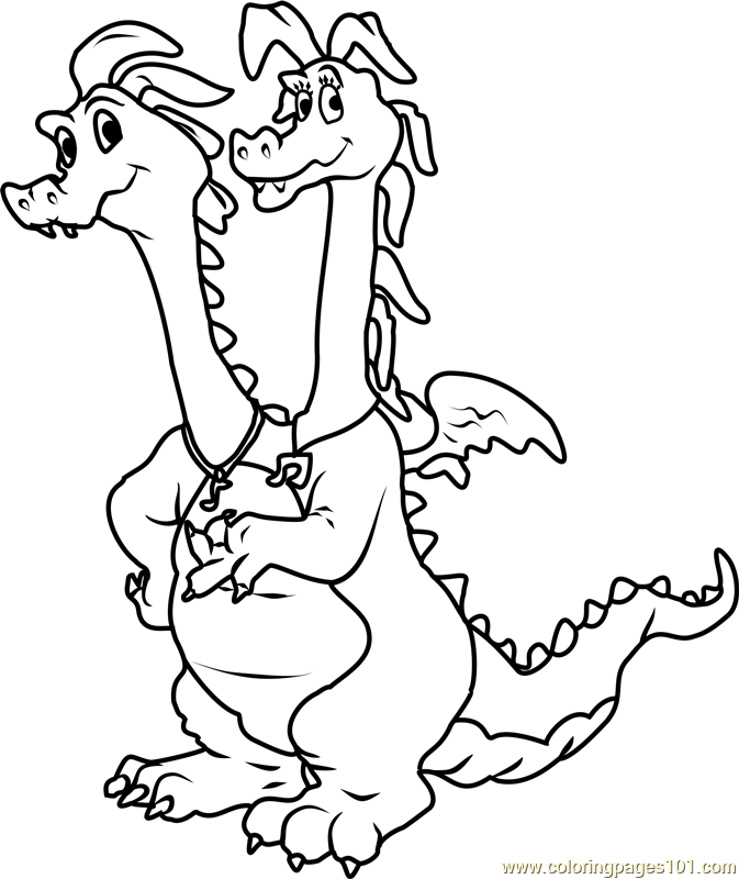 673x800 Dragon Tales Zak And Wheezie Twin Dragons Coloring Page