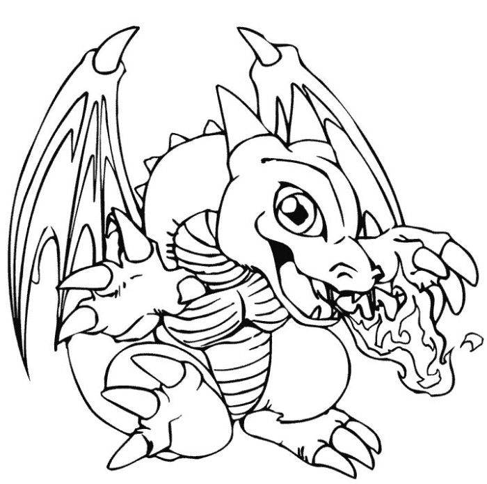 Cartoon Dragon Colouring Pages