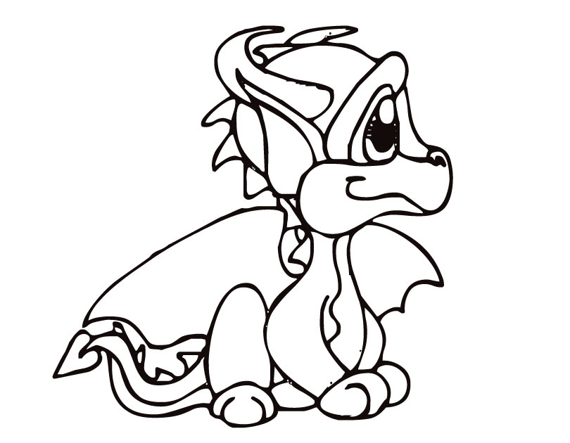 Printable Baby Dragon Coloring Page 810x630 Printable Baby Dragon Coloring Page