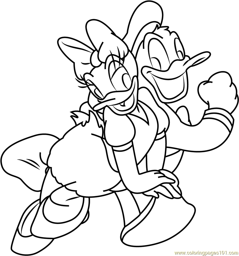 Daisy Duck And Donald Duck Coloring Page 800x859 Daisy Duck And Donald Duck Coloring Page