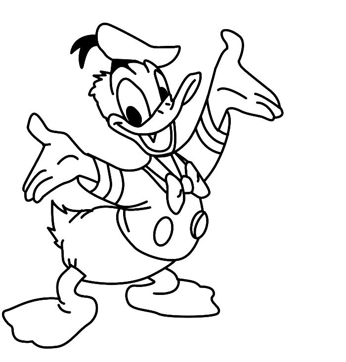 Donald Duck Coloring Pages A Cute Cartoon Donald Duck Posing 700x734 Donald Duck Coloring Pages A Cute Cartoon Donald Duck Posing