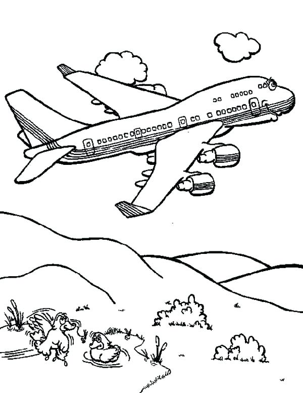 600x777 Exciting Coloring Pages Airplanes Airplane Cartoon Jumbo Jet