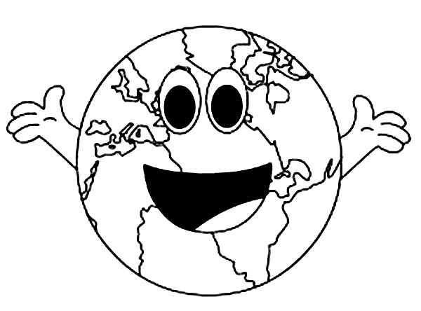 600x444 A Cheerful Mr Earth Day Coloring Page