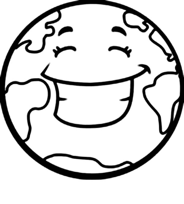 600x664 A Happy Earth On Earth Day Coloring Page