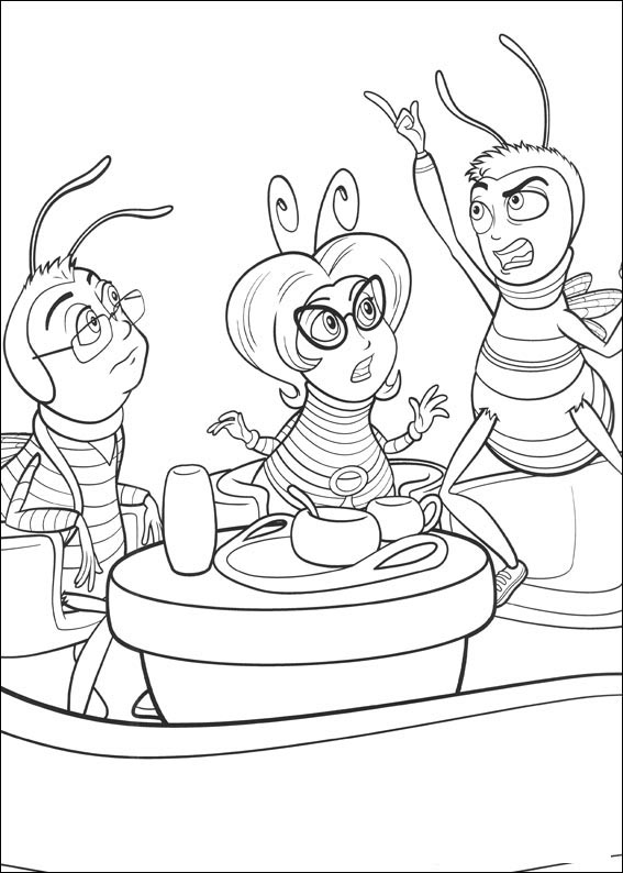 Bee Movie Family Coloring Page 567x794 Bee Movie Family Coloring Page