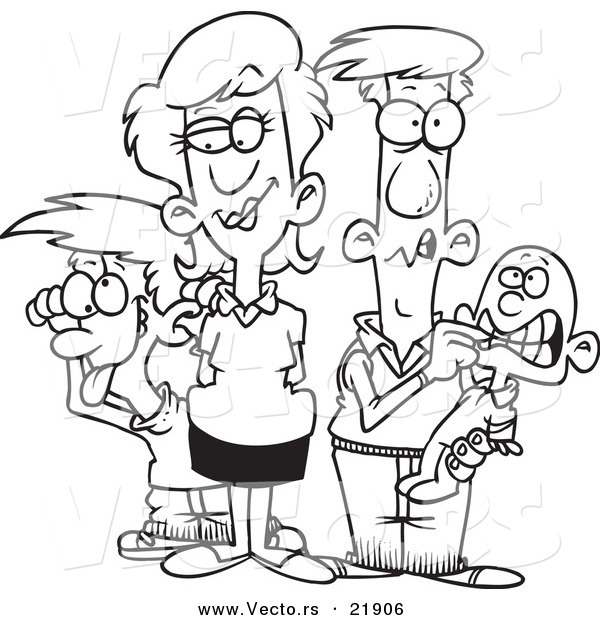 Vector Of A Cartoon Silly Family 600x620 Vector Of A Cartoon Silly Family