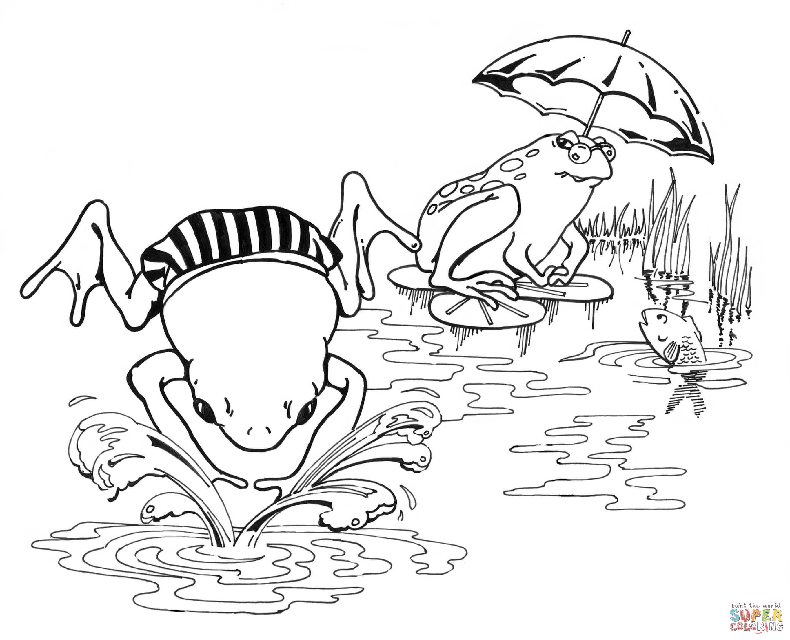Cartoon Frogs Swimming Coloring Page In Frog Coloring Pages 2726x2210 Cartoon Frogs Swimming Coloring Page In Frog Coloring Pages
