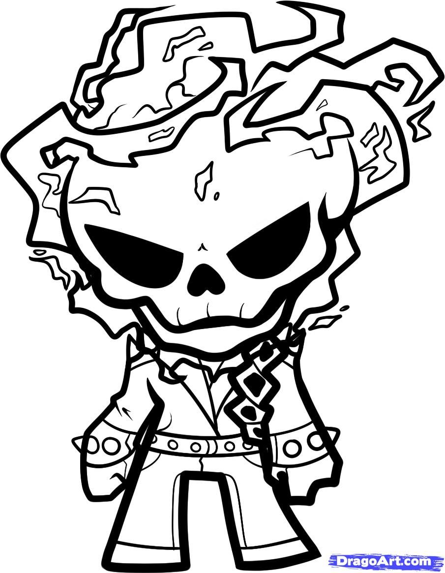 905x1165 Ghost Rider Coloring Page Skull's 1 (All Things Skulls