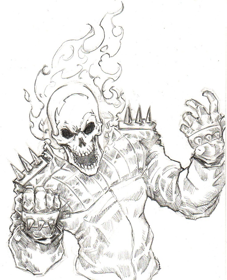 736x908 Printable Ghost Rider Coloring Pages