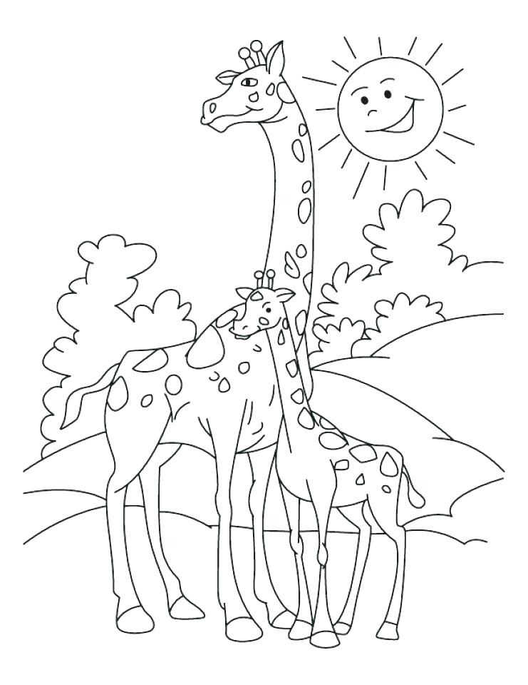 741x960 Cute Cartoon Giraffe Coloring Pages Baby As Well Printable Color
